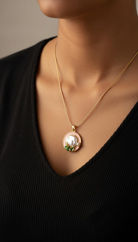 Blush Bloom Baroque Pearl Pendant Necklace