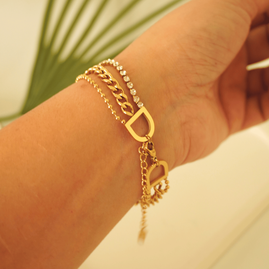 Ashara Golden Glow Triple Layer Bracelet