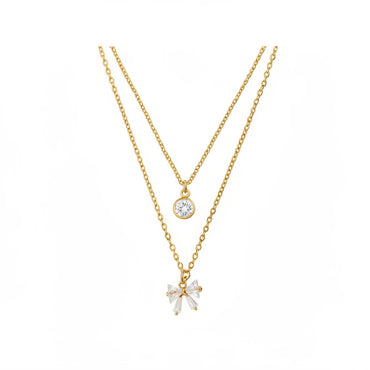 Aurora Bow Double Layer Necklace