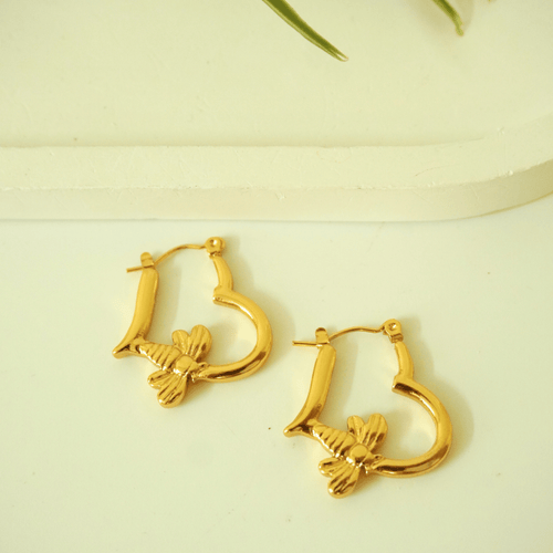 Bee Luxe Hoop Earrings – 18K gold-plated stainless steel hoop earrings