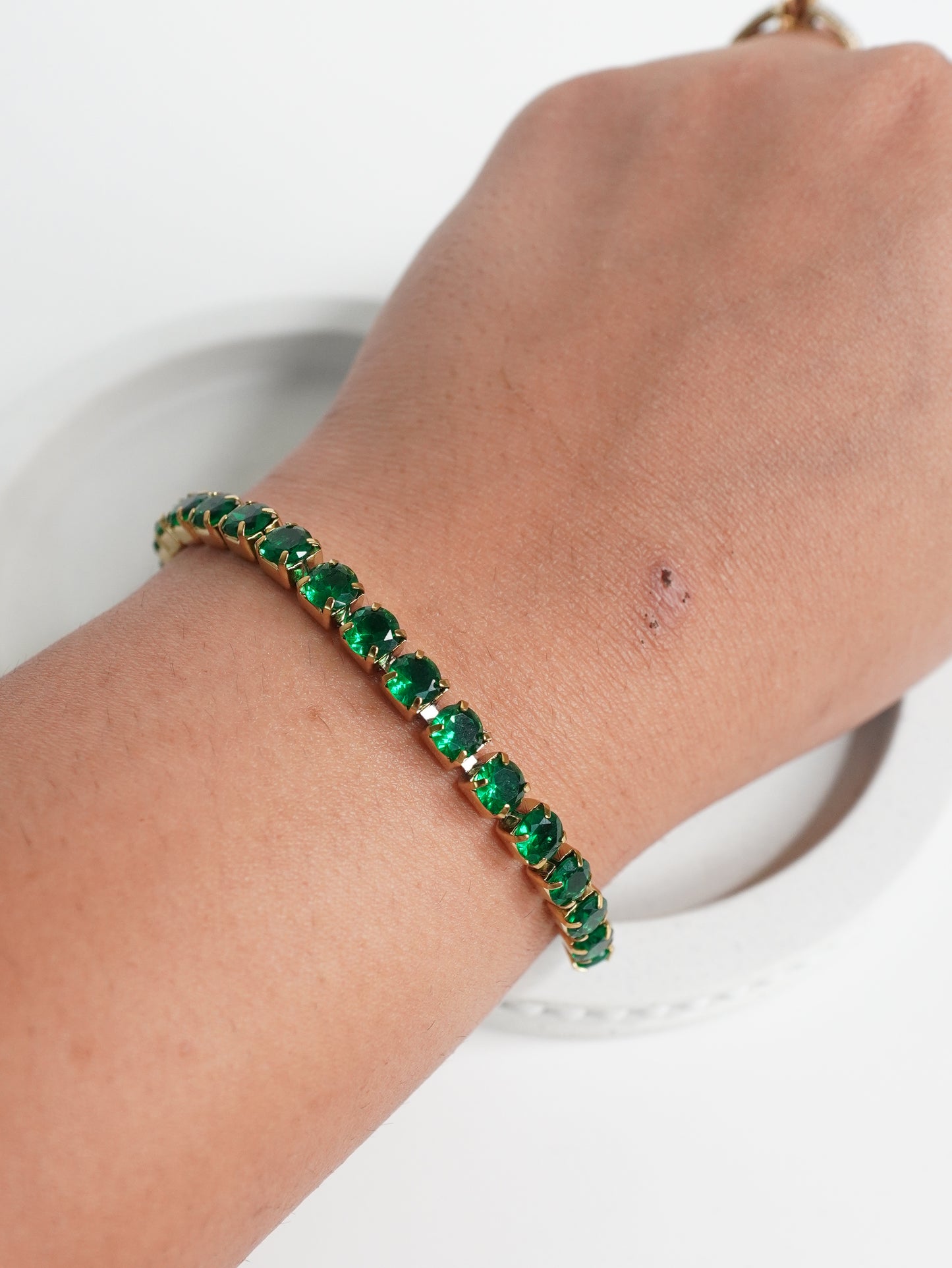 Emerald Bloom Tennis Bracelet