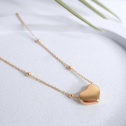 Golden Heart Pendant Necklace – 18K gold-plated stainless steel pendant necklace