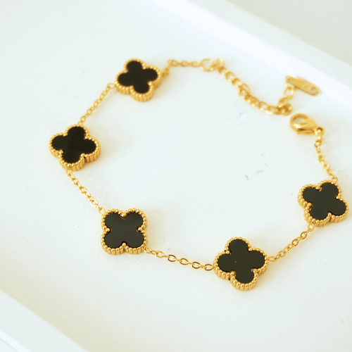 Ashara Midnight Clover Bracelet – 18K gold-plated stainless steel bracelet