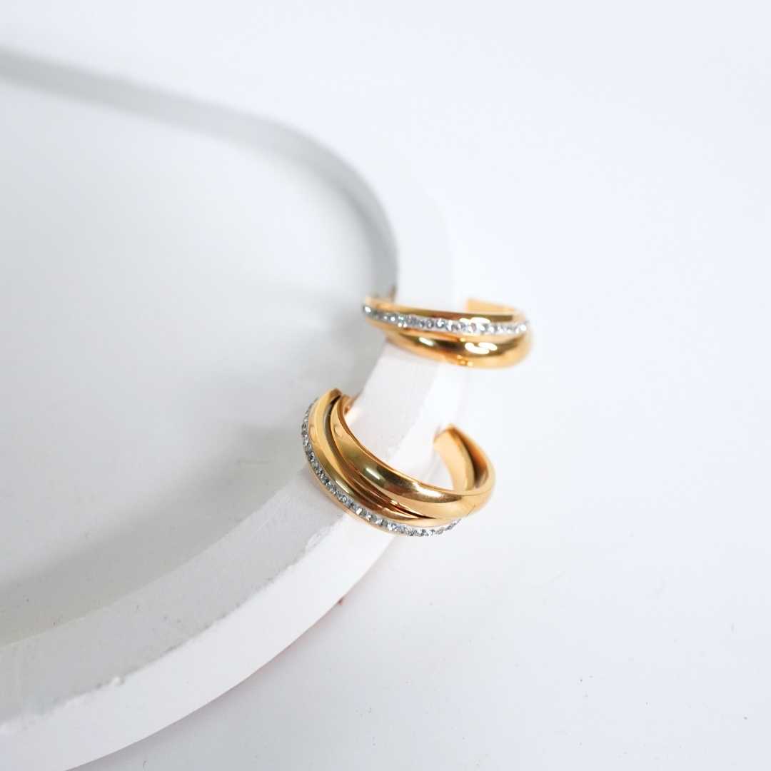 Twilight Glow Gold-Plated Hoop Earrings