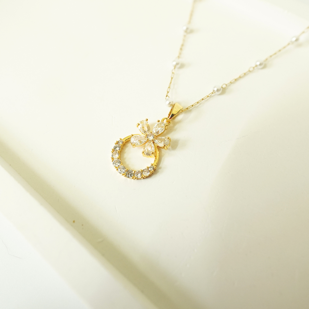 Ashara Crystal Bloom Pendant Necklace