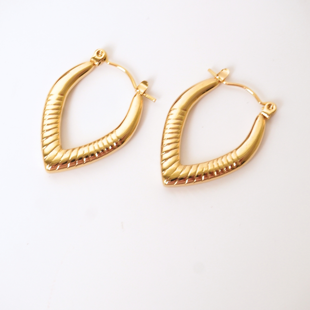 Golden Ember Hoops | 18k Gold-Plated Waterproof Earrings – Ashara Jewels