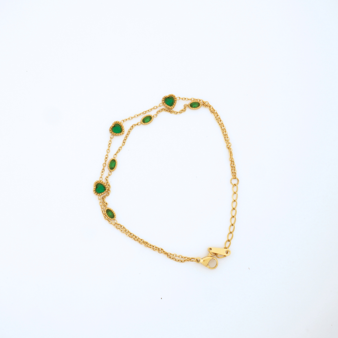 Ashara Emerald Droplet Bracelet