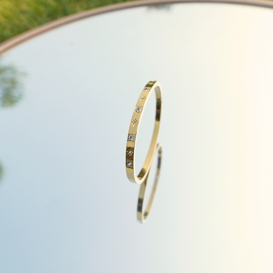 Ashara Slim Luxe Bracelet – 18K Gold Plated | Dainty Fit for 2.2–2.4 Size Wrists