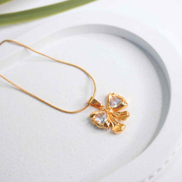 Crystal Bloom 18K Gold-Plated Butterfly Pendant Necklace