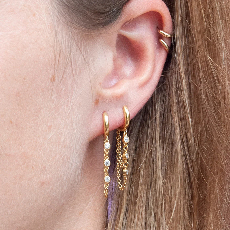 Ashara Celeste Chain Huggie Earrings