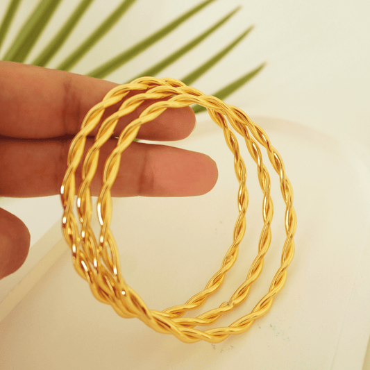 Ashara Twist & Glow – Set of 3 Twisted Bangles