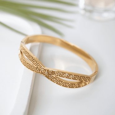 Athenia Twist Greek Key Bangle Bracelet