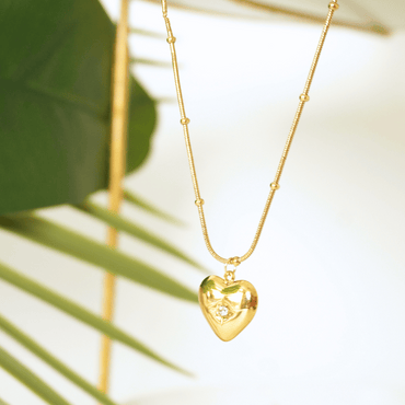 Ashara Golden Aura Heart Pendant Necklace