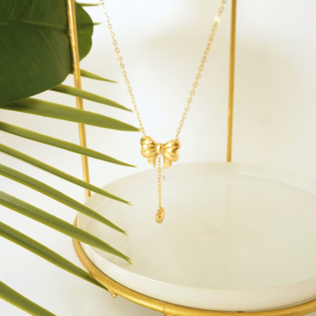 Ashara Charmé Bow Drop Necklace