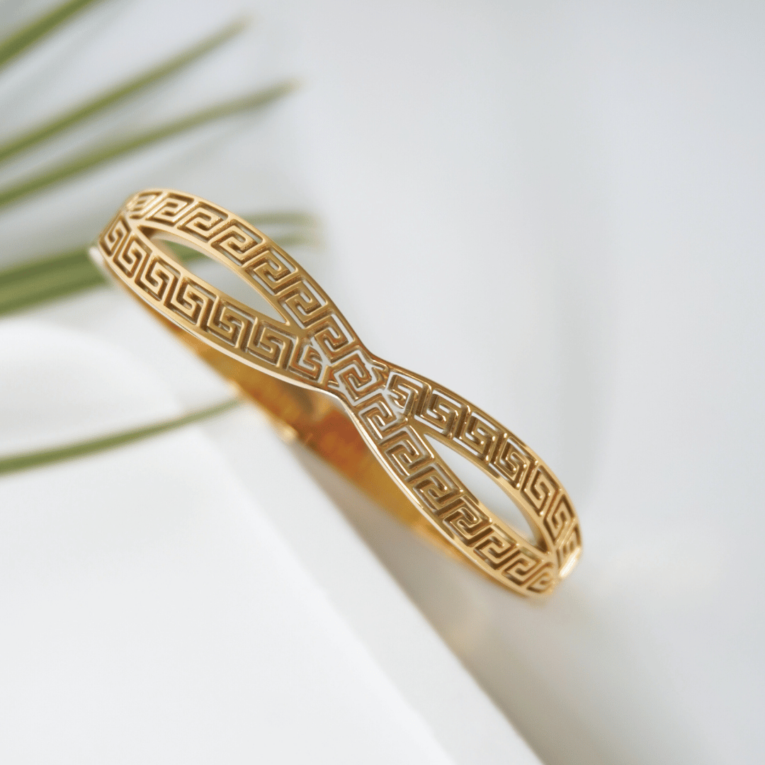 Athenia Twist Greek Key Bangle Bracelet