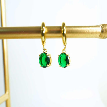 Emeralda Drop Hoops