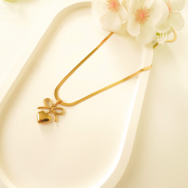 Ashara Heart Bow Necklace