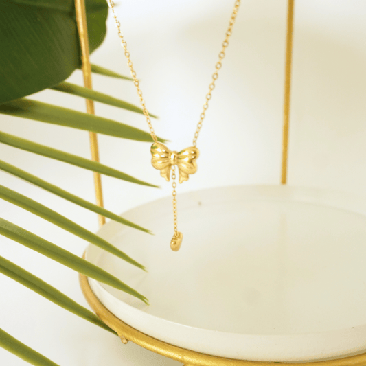 Ashara Charmé Bow Drop Necklace