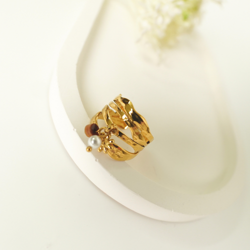 Ashara Bloom Ring – 18K gold-plated stainless steel adjustable ring
