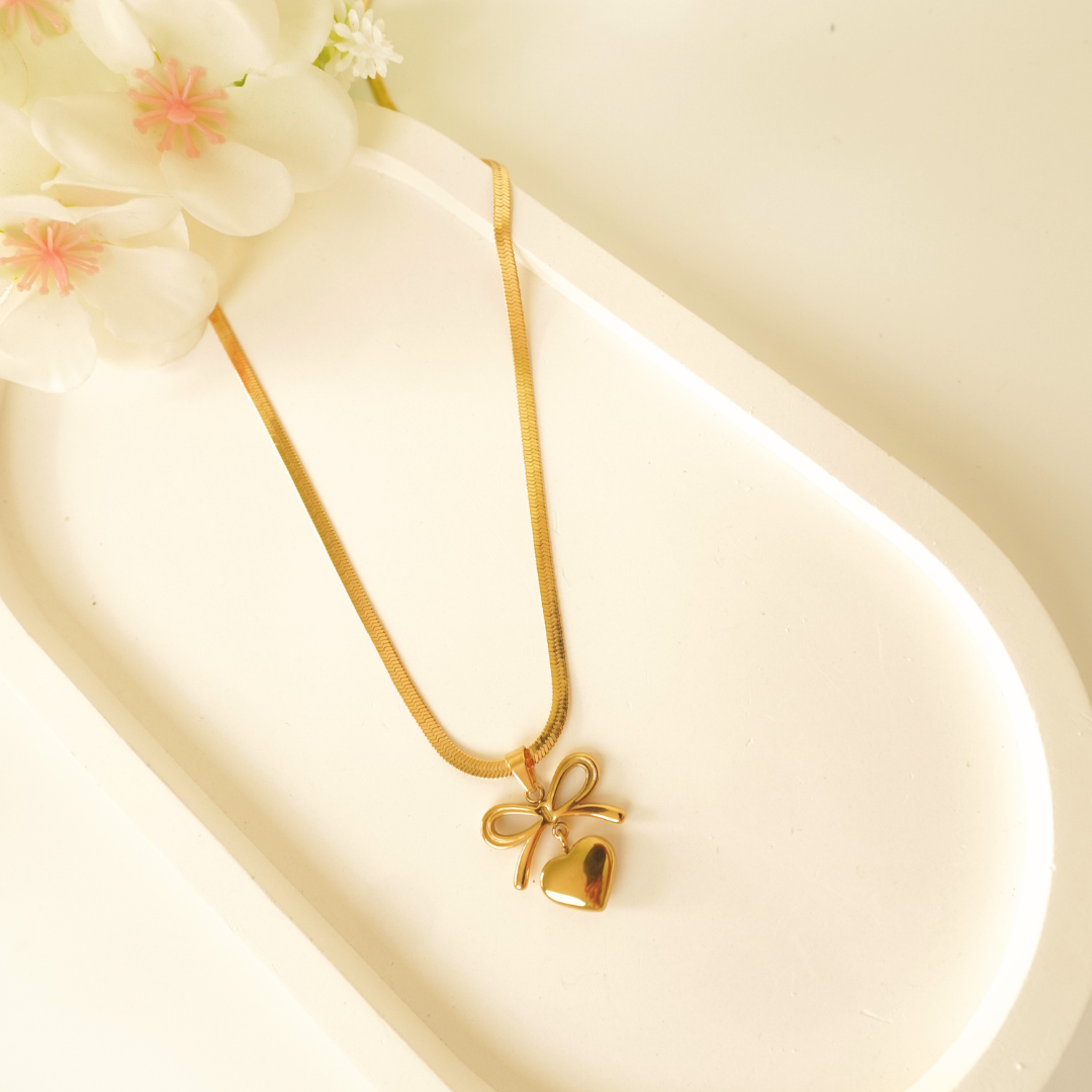 Ashara Heart Bow Necklace