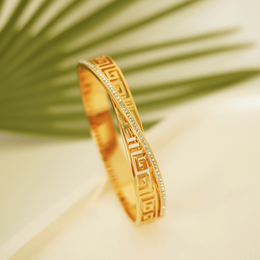 Ashara Athena Greek Key Bangle - Regular & Tiny Size