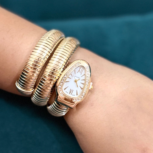 Serpentina Luxe Wrap Watch - White Dial