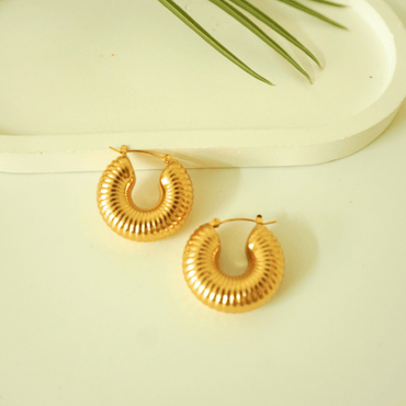 Cleo Ribbed Hoop Earrings