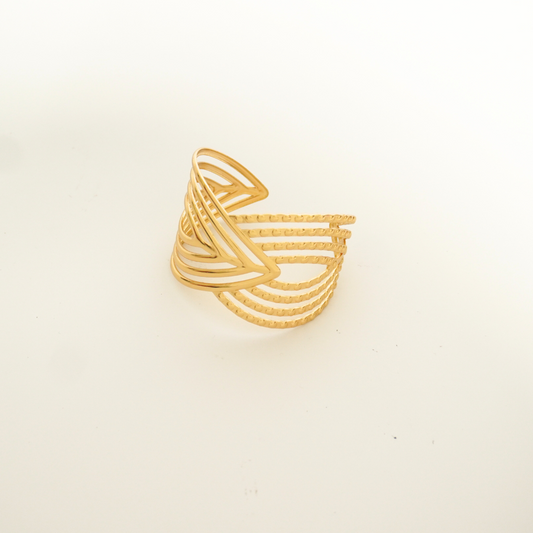 Ashara Waves of Gold Statement Cuff