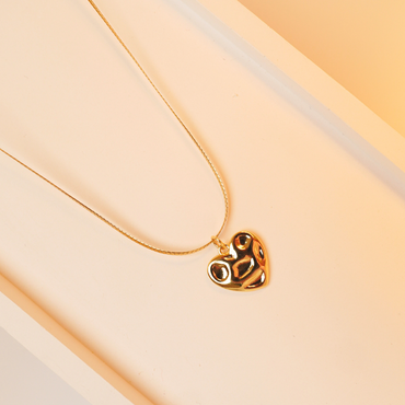 Molten Heart Abstract Pendant Necklace