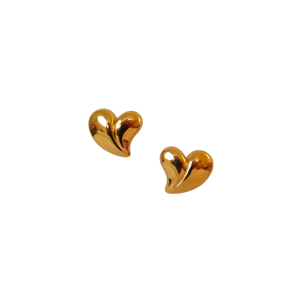 ASHARA TWISTED HEART GOLD PLATED STUD