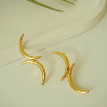 Lunar Glow Crescent Hoops