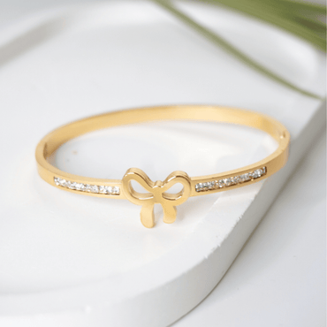 Belle Butterfly Crystal Bangle Bracelet