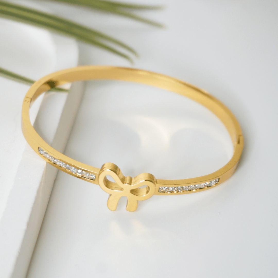 Belle Butterfly Crystal Bangle Bracelet