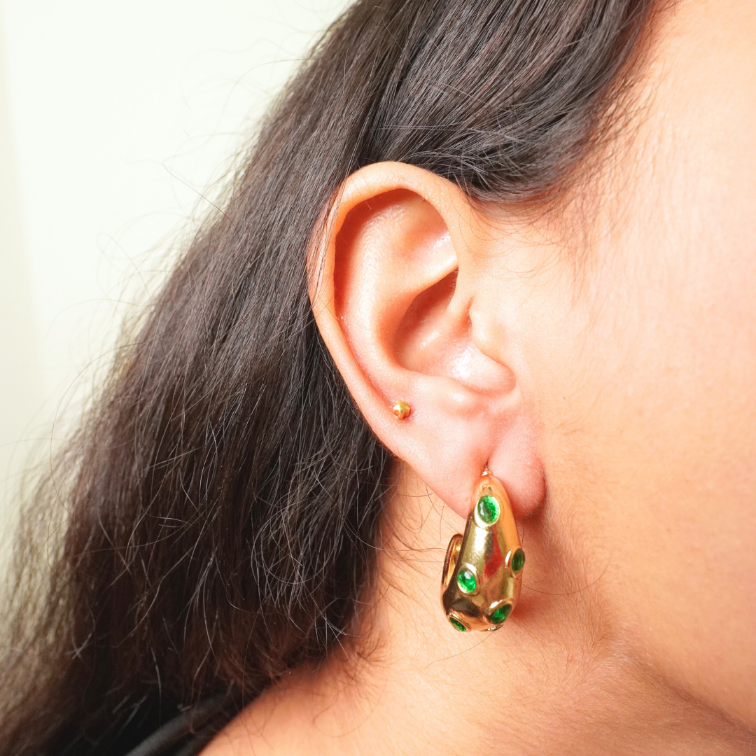 Ashara Emerald Glaze Hoops