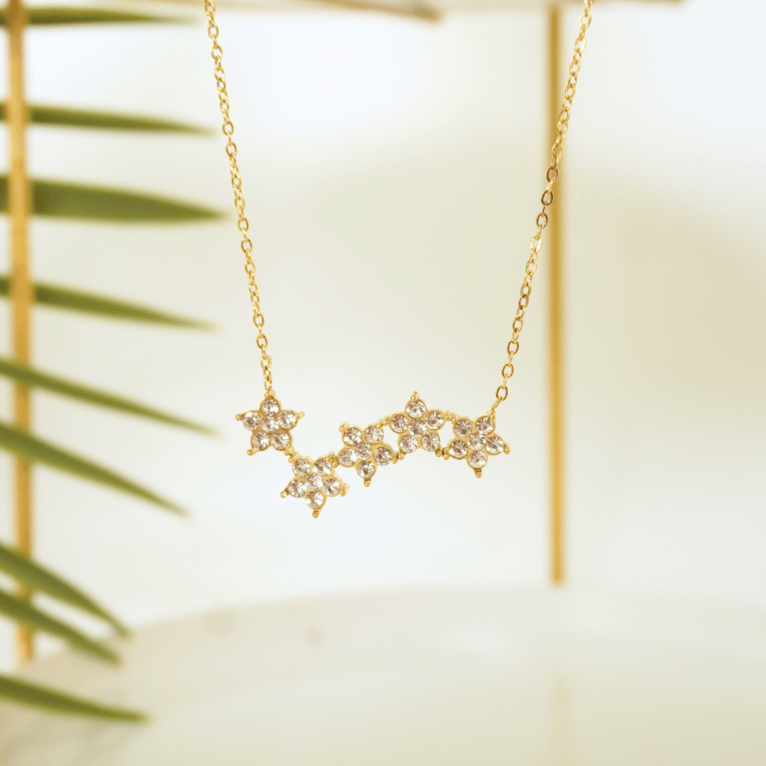 Daisy Drift Floral Necklace – 18K Gold Plated | Ashara Jewels
