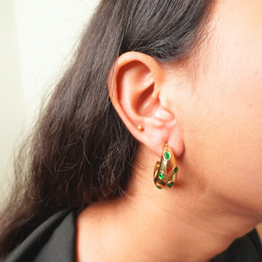 Ashara Emerald Glaze Hoops