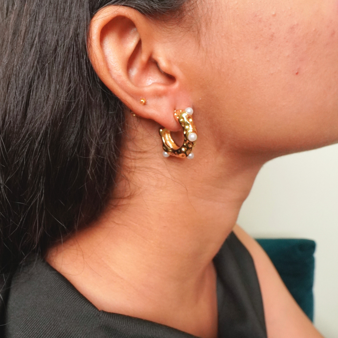 Ashara Royal Bloom Hoops – 18K Gold-Plated