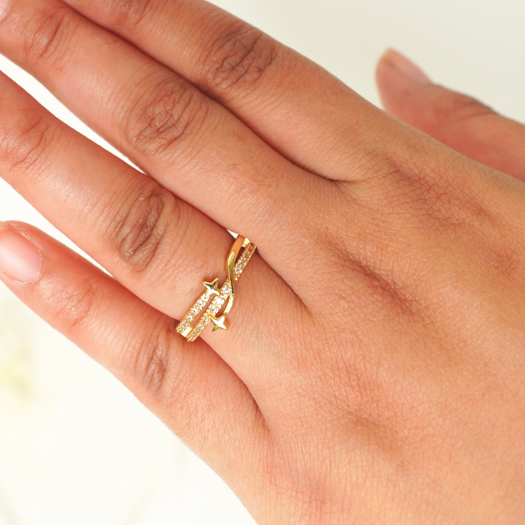 Ashara Stellar Crossover Ring | Adjustable