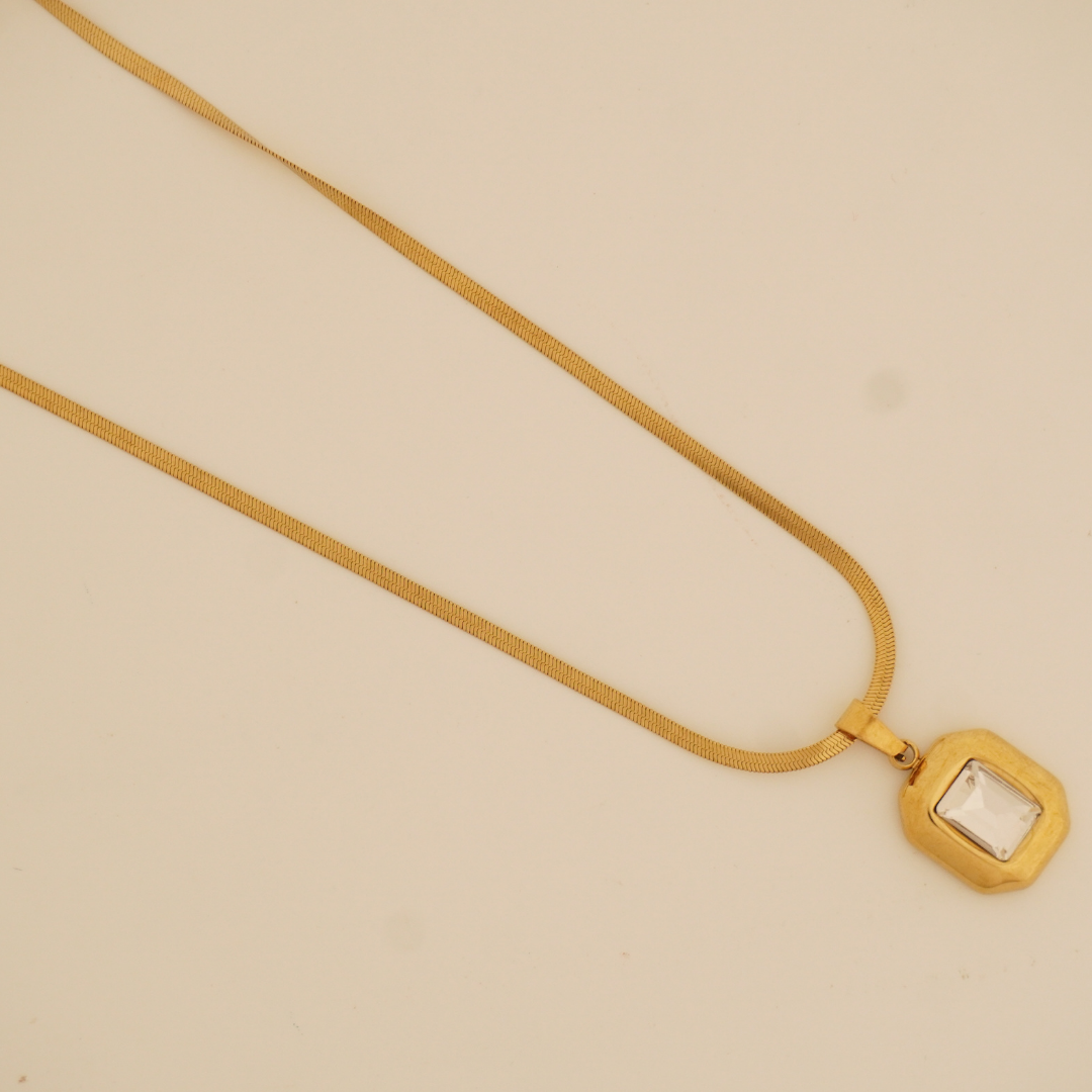 PrismBold Pendant Necklace – Minimalist Crystal Gold-Plated Necklace | Ashara Jewels