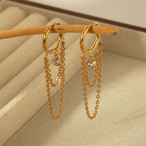 Ashara Dual Drip Hoop Earrings – 18K gold-plated stainless steel hoop earrings