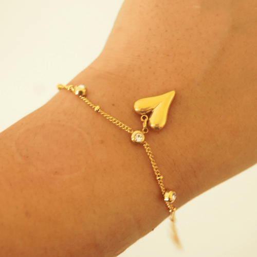 Ashara Trio Heart Bracelet – 18K gold-plated stainless steel bracelet