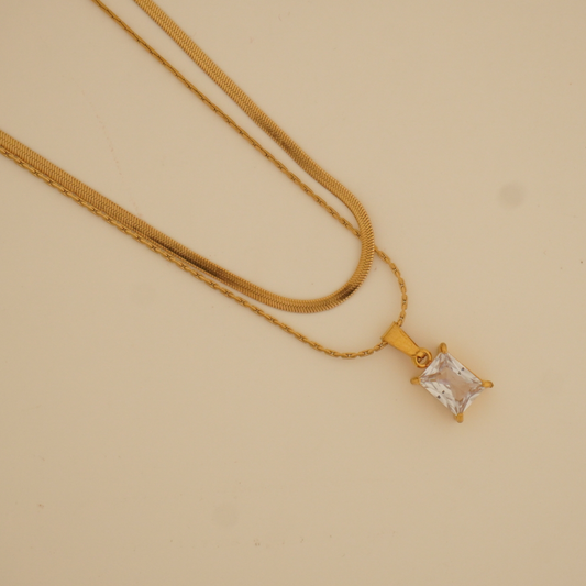 CrystalMuse Pendant Necklace – Clear Crystal Stainless Steel Jewelry | Ashara Jewels