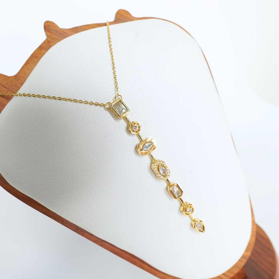 Aurora Crystal Bar Necklace