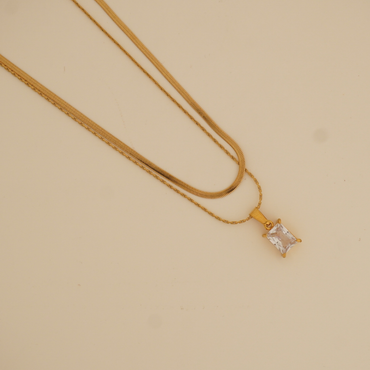 CrystalMuse Pendant Necklace – Clear Crystal Stainless Steel Jewelry | Ashara Jewels