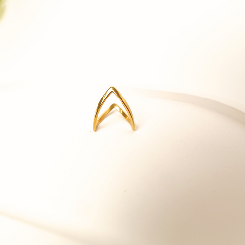 Ashara Chevron Midi Ring – 18K gold-plated stainless steel adjustable ring