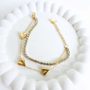 Amara Heart & Crystal Bracelet