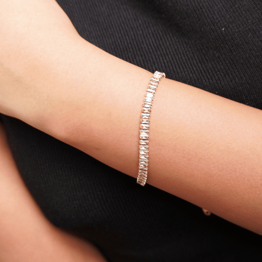 Ashara Golden Baguette Tennis Bracelet