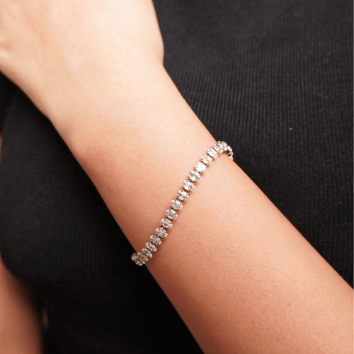 Alaya Oval Tennis Bracelet – 18K gold-plated stainless steel tennis bracelet