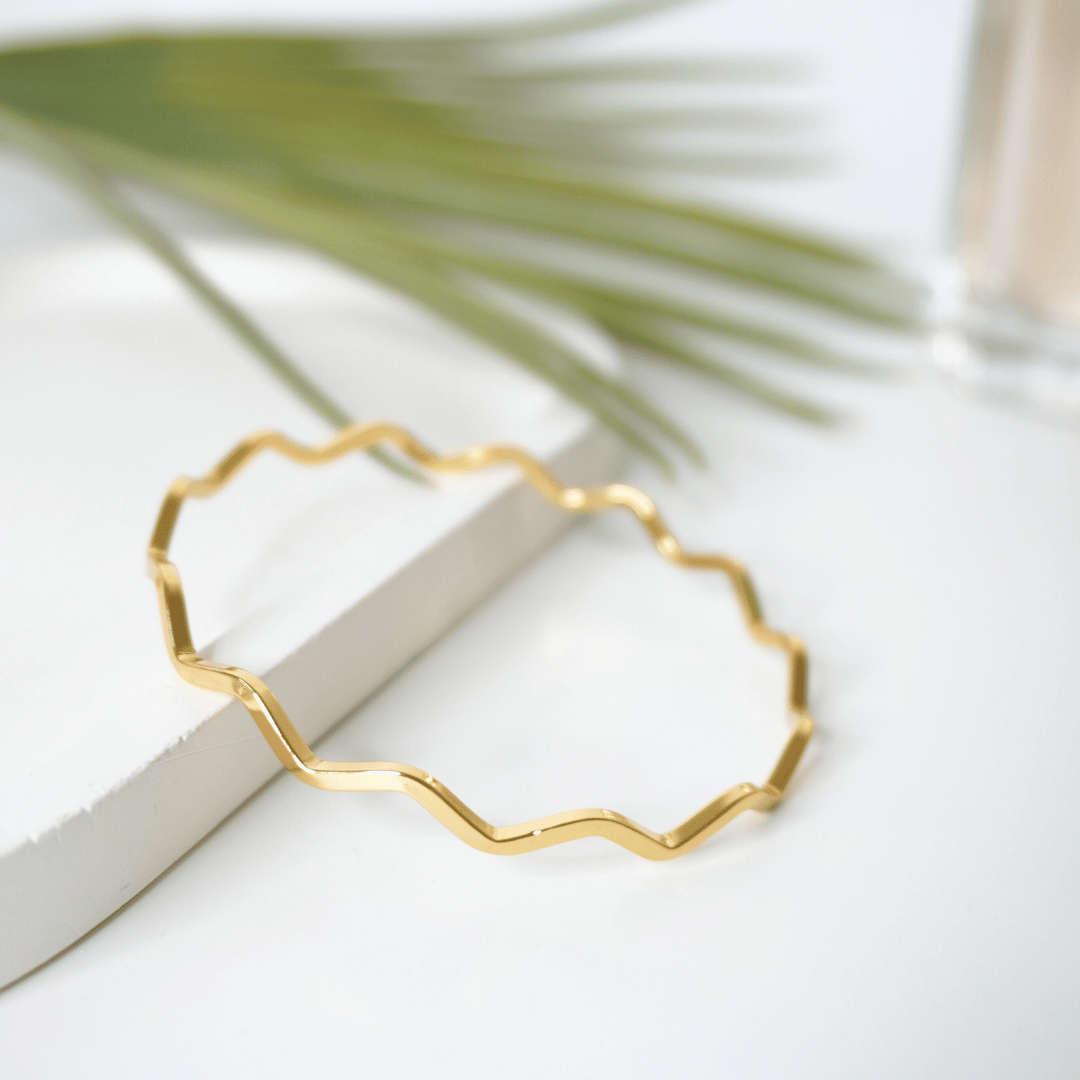 Twist Wave Bangles – 18K Gold Plated (Set of 3)