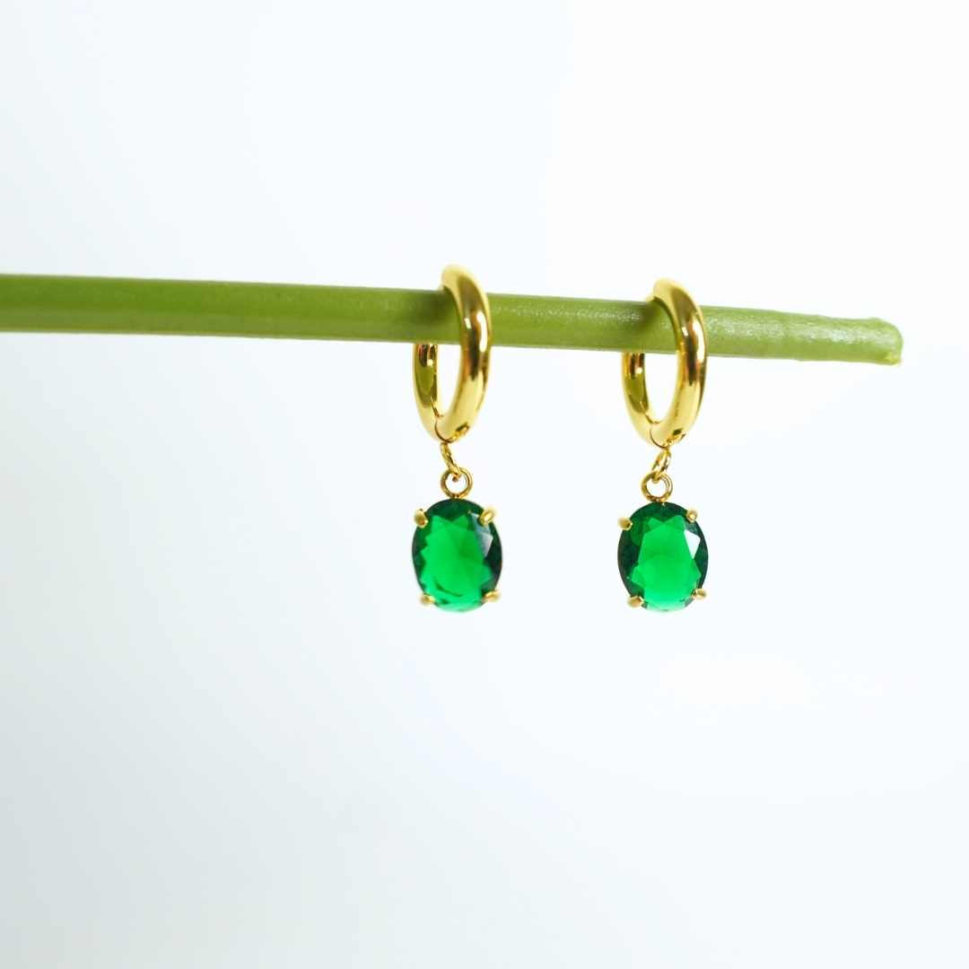 Emeralda Drop Hoops